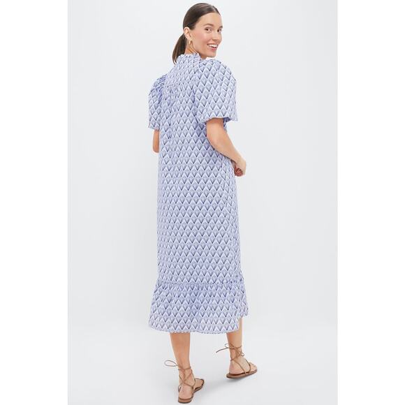 HYACINTH HOUSE Periwinkle Trellis Floral Mimi Midi Dress Size XS NWT - Picture 2 of 8